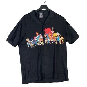 Space Jam A New Legacy Button Up Shirt Men's L Looney Tunes‎ Tune Squad Movie